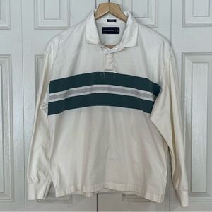 Abercrombie & Fitch
Oversized Mens Long Sleeve Polo Rugby Shirt Off White Large